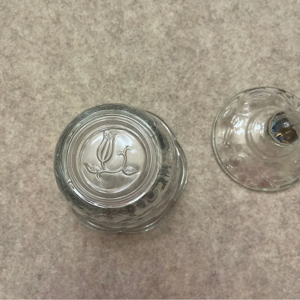 Princess House Vintage Fantasia Crystal Clear Creamer & Sugar Bowl with Lid Set